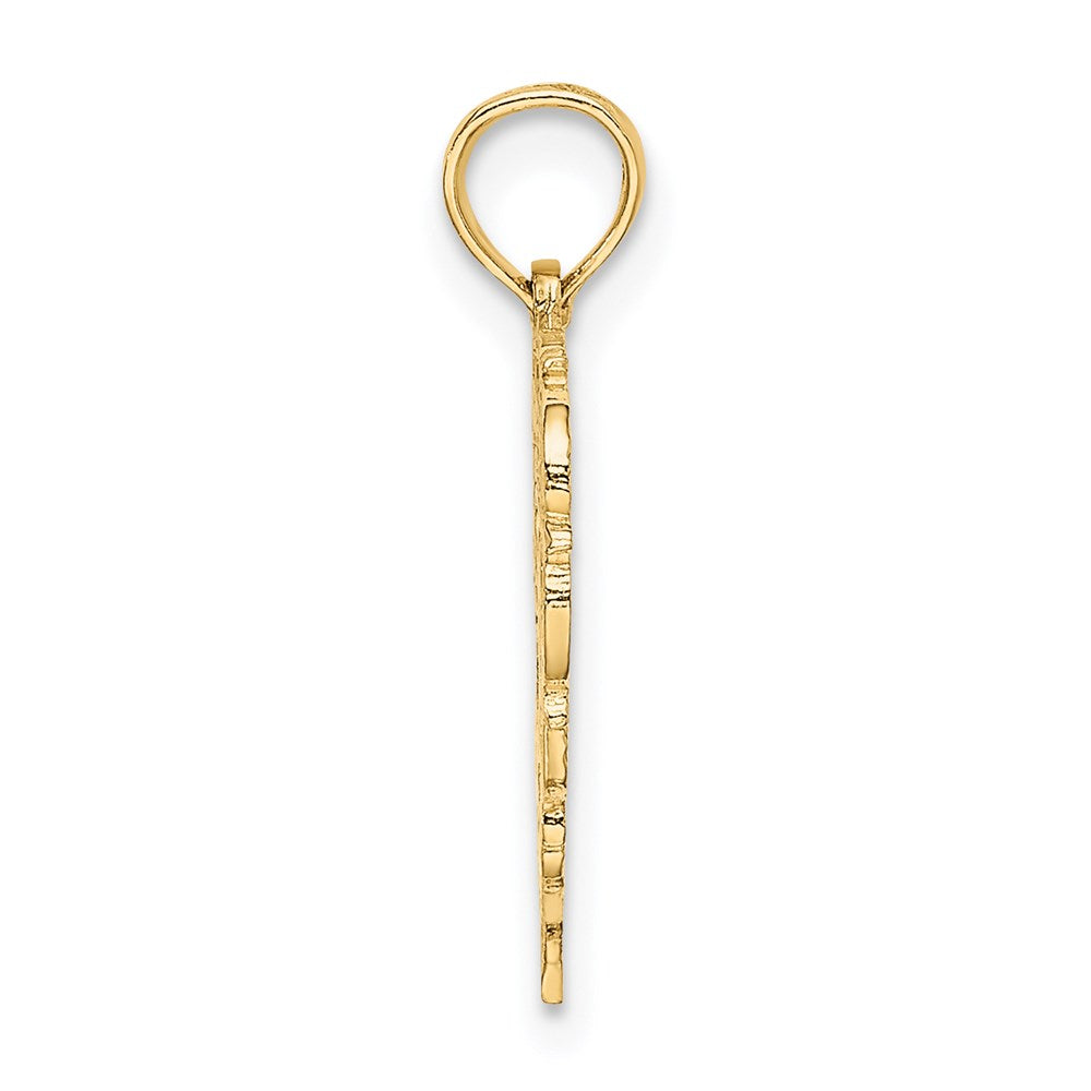 14K Gelbgold 14ky Herz Schreibschrift Buchstabe F Initiale Charm