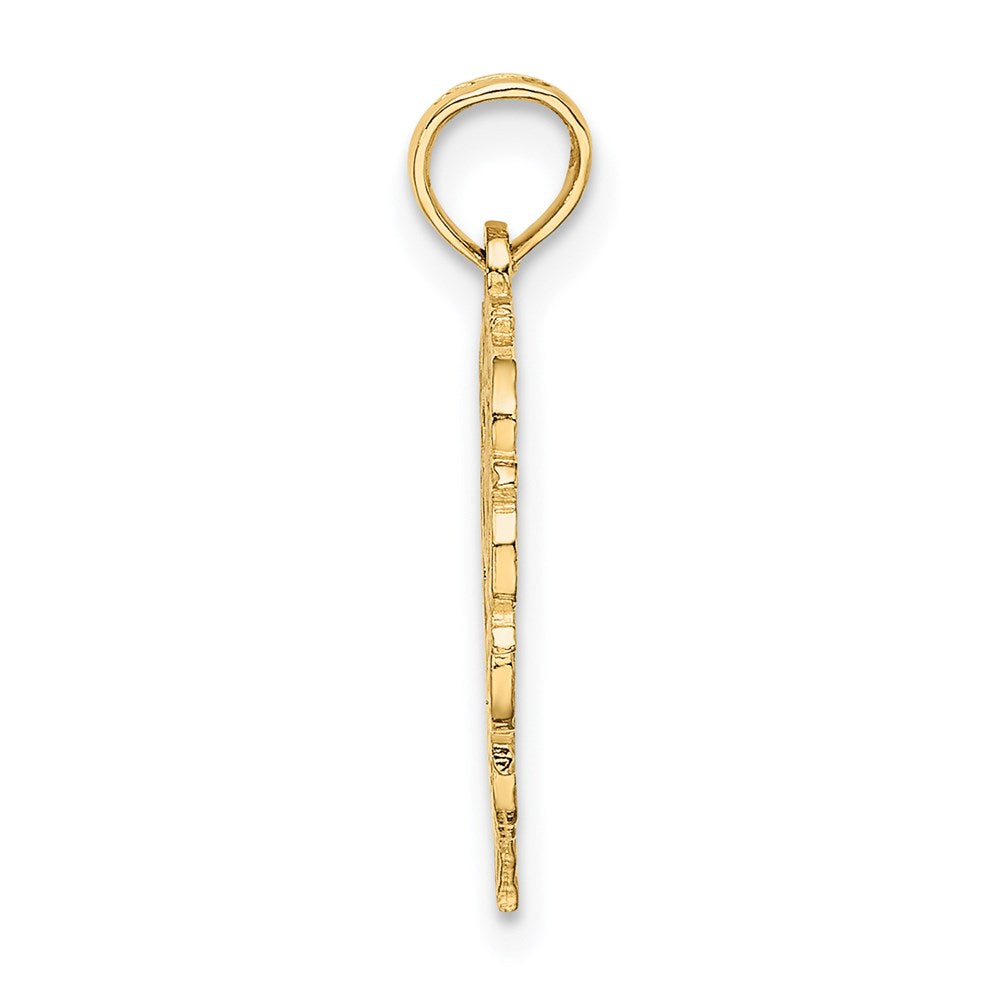 14K Gelbgold 14ky Herz Schreibschrift Buchstabe G Initiale Charm