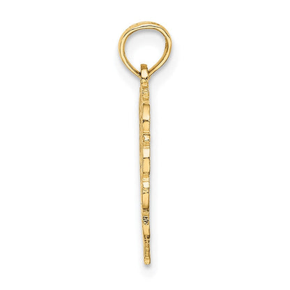 14K Gelbgold 14ky Herz Schreibschrift Buchstabe G Initiale Charm