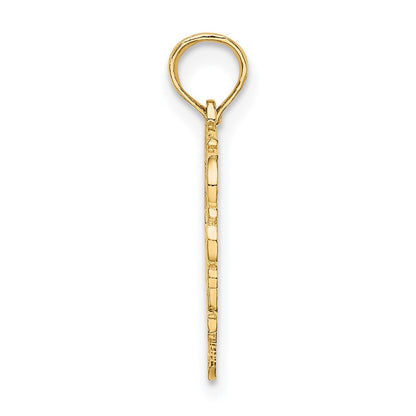 14K Gelbgold 14ky Herz Schreibschrift Buchstabe H Initiale Charm