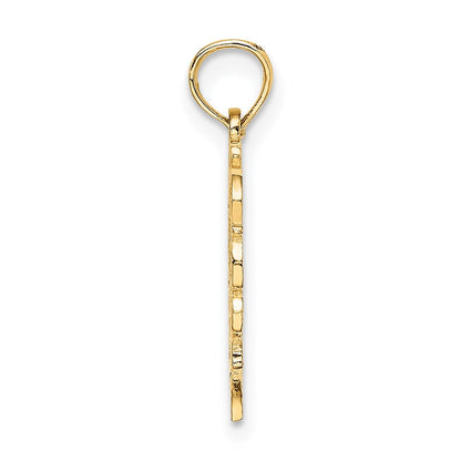 14K Gelbgold 14ky Herz Schreibschrift Buchstabe J Initiale Charm