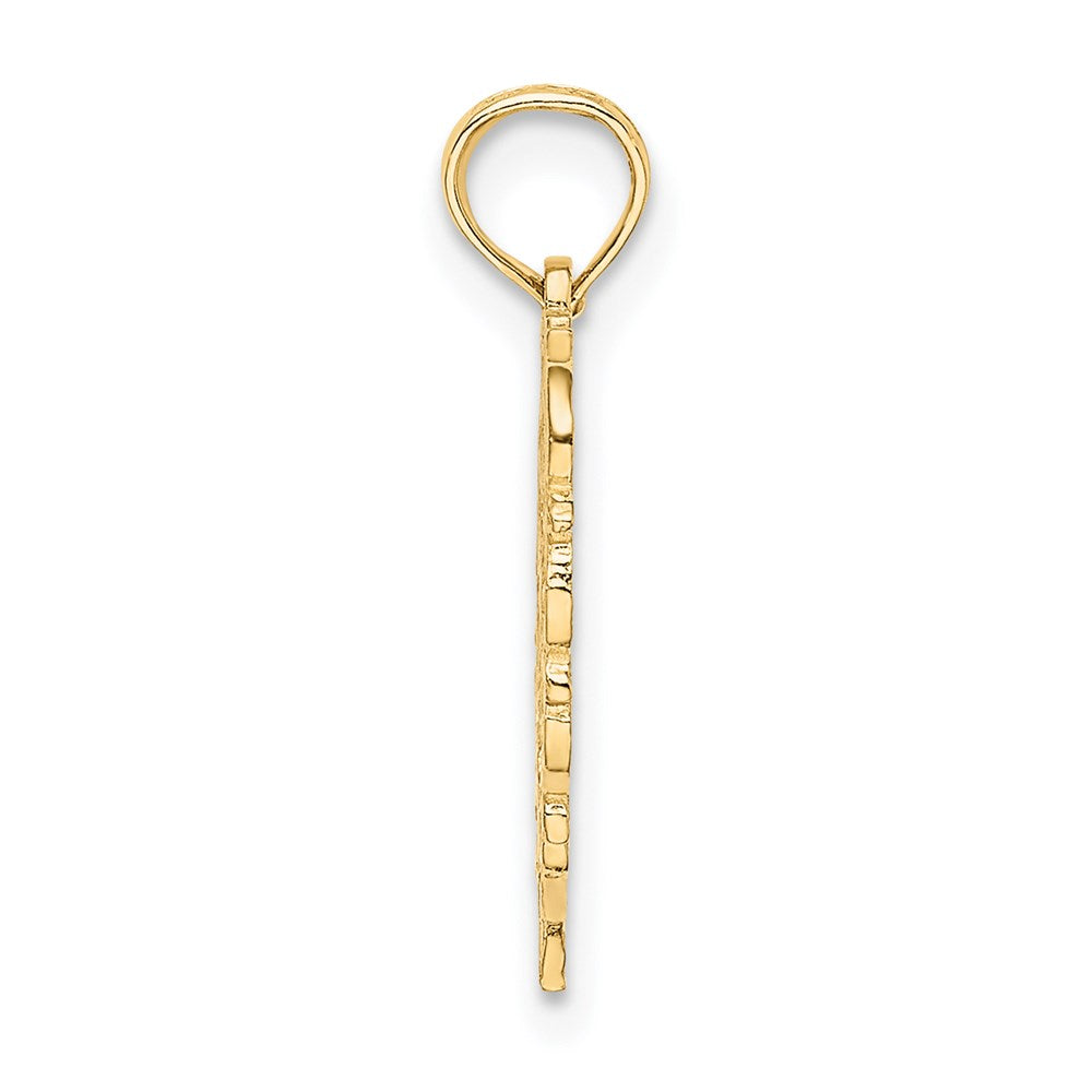 14K Gelbgold 14ky Herz Schreibschrift Buchstabe K Initiale Charm