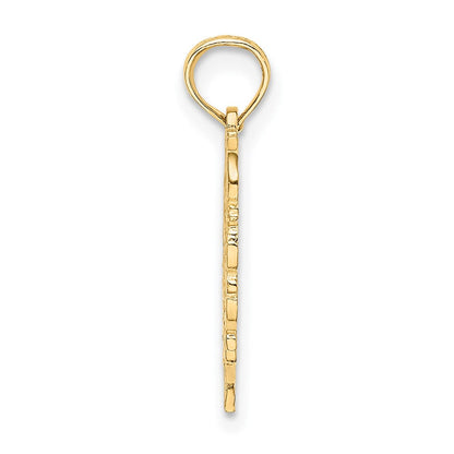 14K Gelbgold 14ky Herz Schreibschrift Buchstabe K Initiale Charm