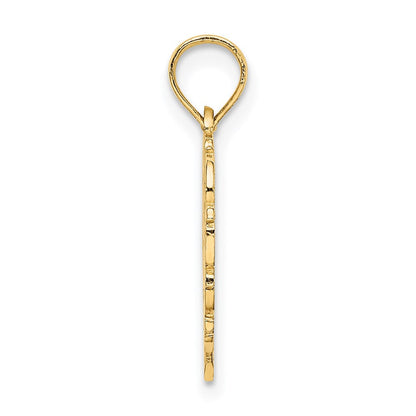 14K Gelbgold 14ky Herz Schreibschrift Buchstabe L Initiale Charm
