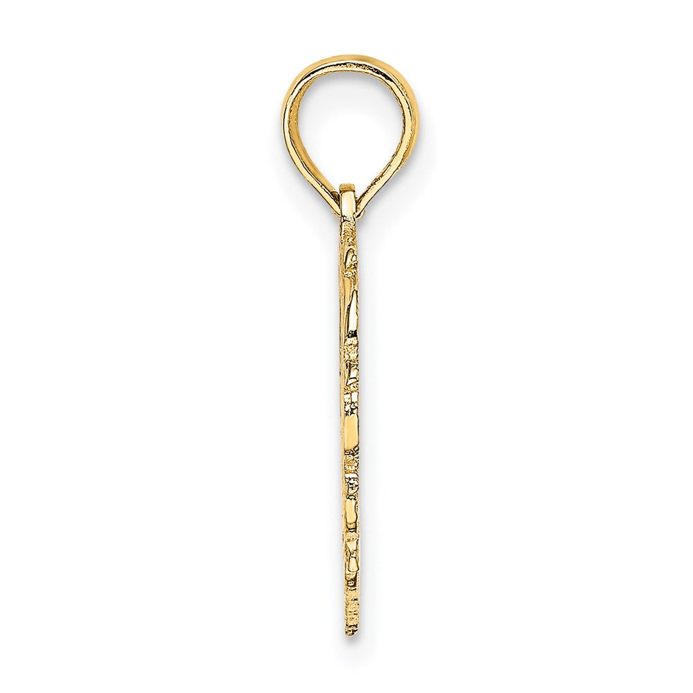 14K Gelbgold 14ky Herz Schreibschrift Buchstabe N Initiale Charm