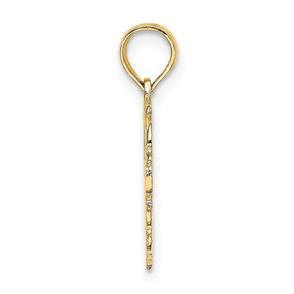 14K Gelbgold 14ky Herz Schreibschrift Buchstabe N Initiale Charm