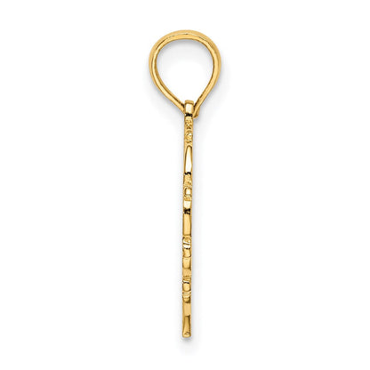 14K Gelbgold 14ky Herz Schreibschrift Buchstabe W Initiale Charm