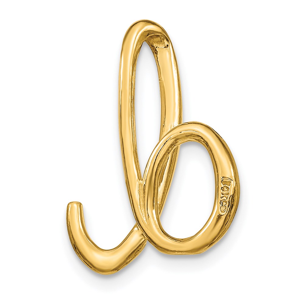 14K Gelbgold Poliert Buchstabe D Initiale Anhänger