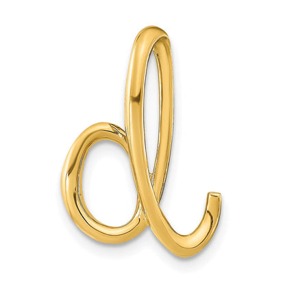 14K Gelbgold Poliert Buchstabe D Initiale Anhänger