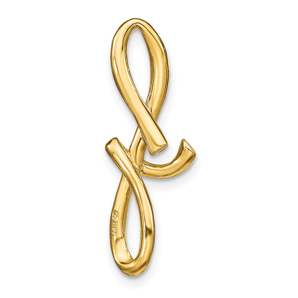 14K Gelbgold Poliert Buchstabe F Initiale Anhänger