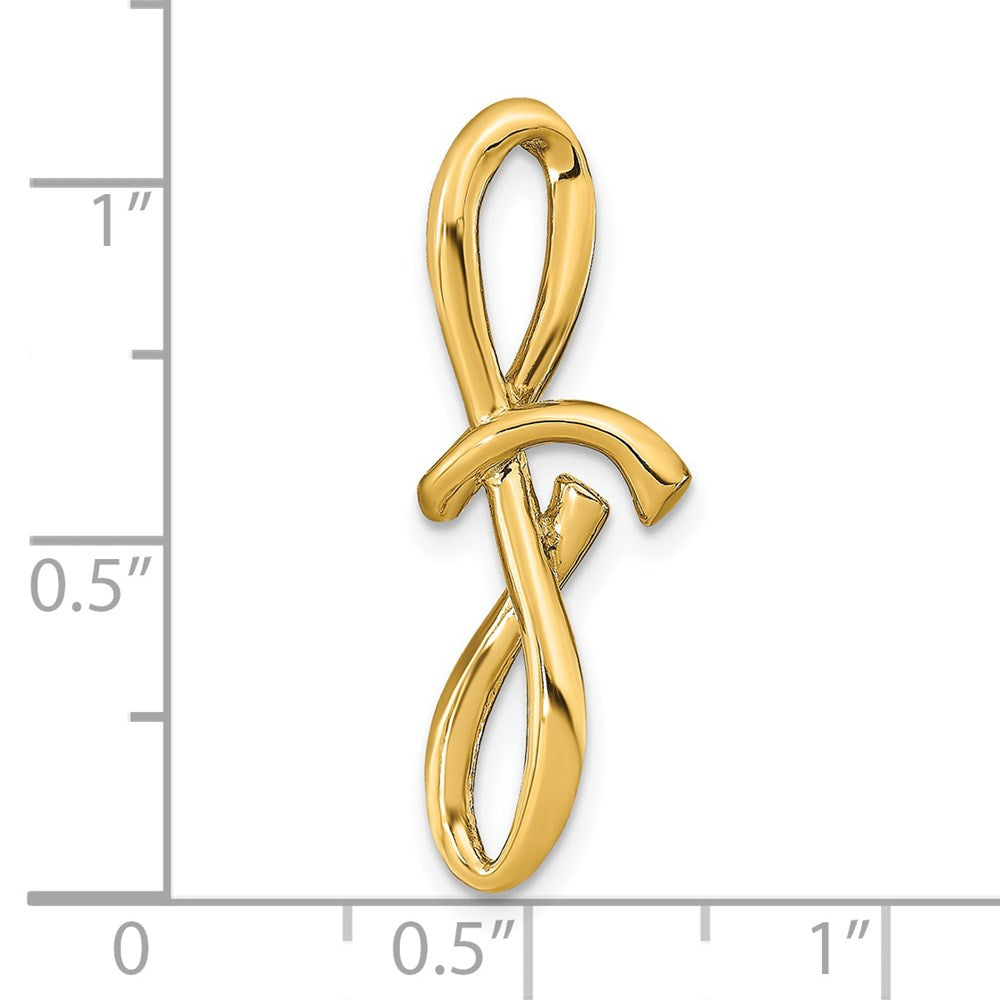 14K Gelbgold Poliert Buchstabe F Initiale Anhänger