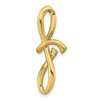 14K Gelbgold Poliert Buchstabe F Initiale Anhänger