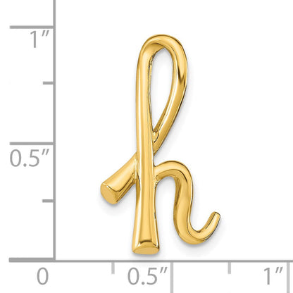 14K Gelbgold Poliert Buchstabe H Initiale Anhänger