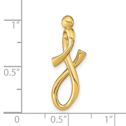 14K Gelbgold Poliert Buchstabe J Initiale Anhänger