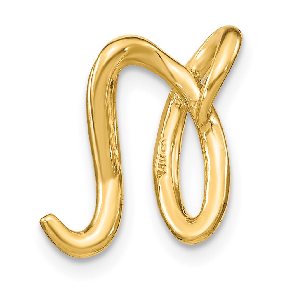 14K Gelbgold Poliert Buchstabe N Initiale Anhänger