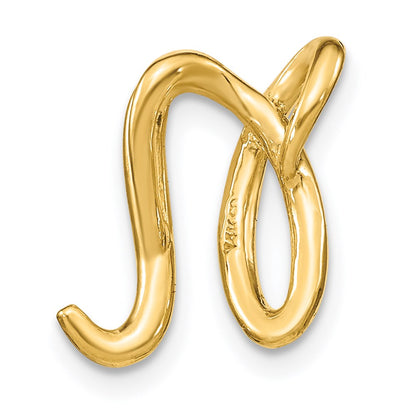 14K Gelbgold Poliert Buchstabe N Initiale Anhänger