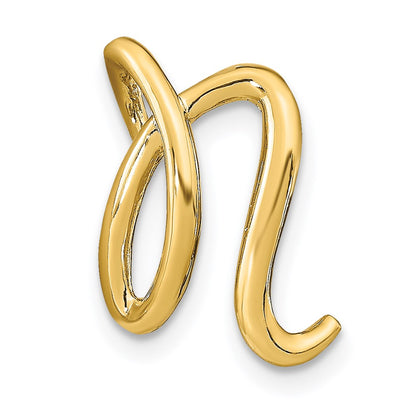 14K Gelbgold Poliert Buchstabe N Initiale Anhänger