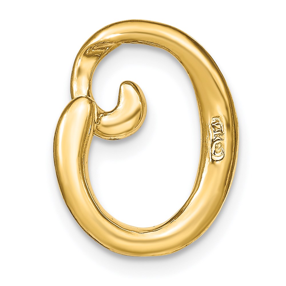 14K Gelbgold Poliert Buchstabe O Initiale Anhänger