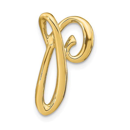 14K Gelbgold Poliert Buchstabe P Initiale Anhänger