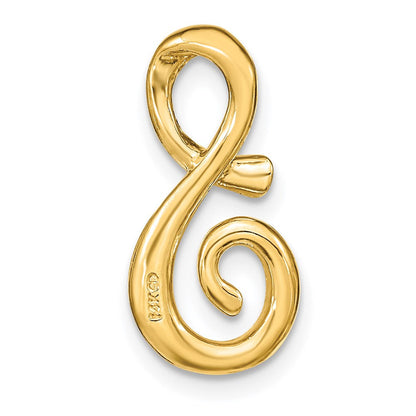 14K Gelbgold Poliert Buchstabe S Initiale Anhänger