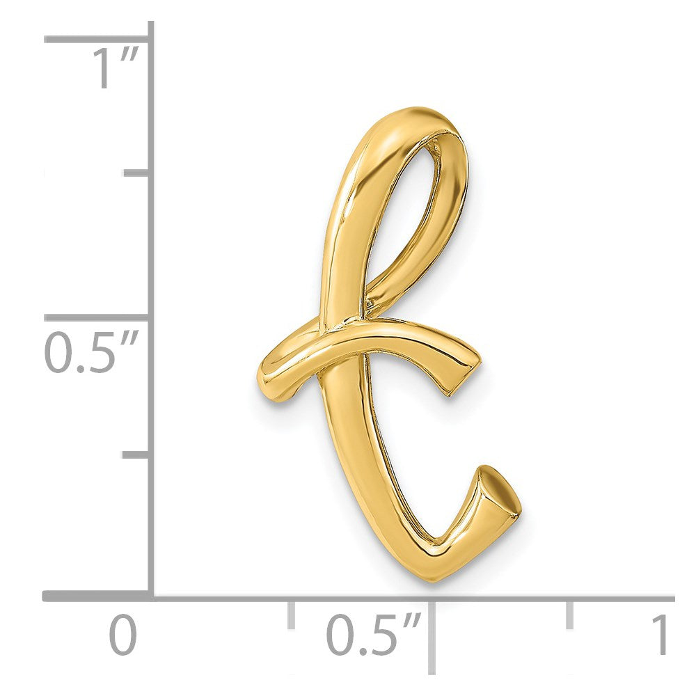 14K Gelbgold Poliert Buchstabe T Initiale Anhänger