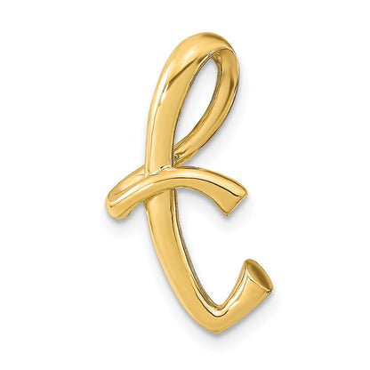 14K Gelbgold Poliert Buchstabe T Initiale Anhänger