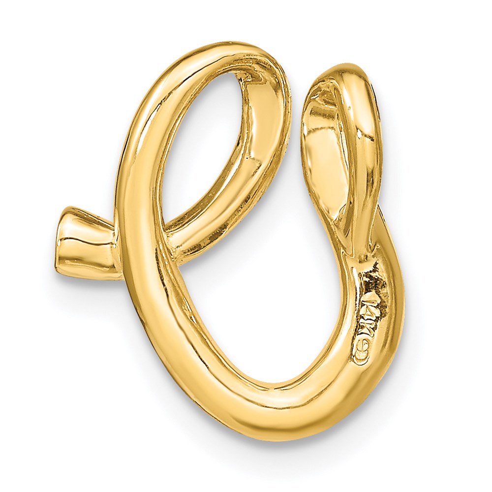 14K Gelbgold Poliert Buchstabe V Initiale Anhänger