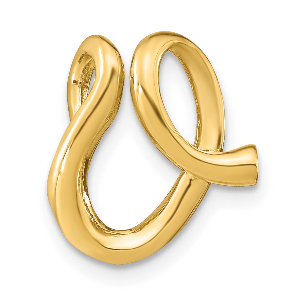 14K Gelbgold Poliert Buchstabe V Initiale Anhänger