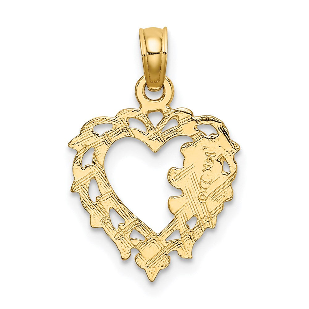 14K Gelbgold Teddy Bär in Herz Charm