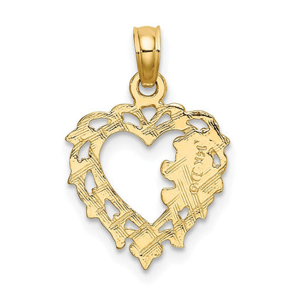 14K Gelbgold Teddy Bär in Herz Charm