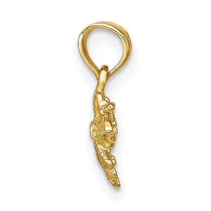 14K Gelbgold Strukturiert Mini Schmetterling Charm