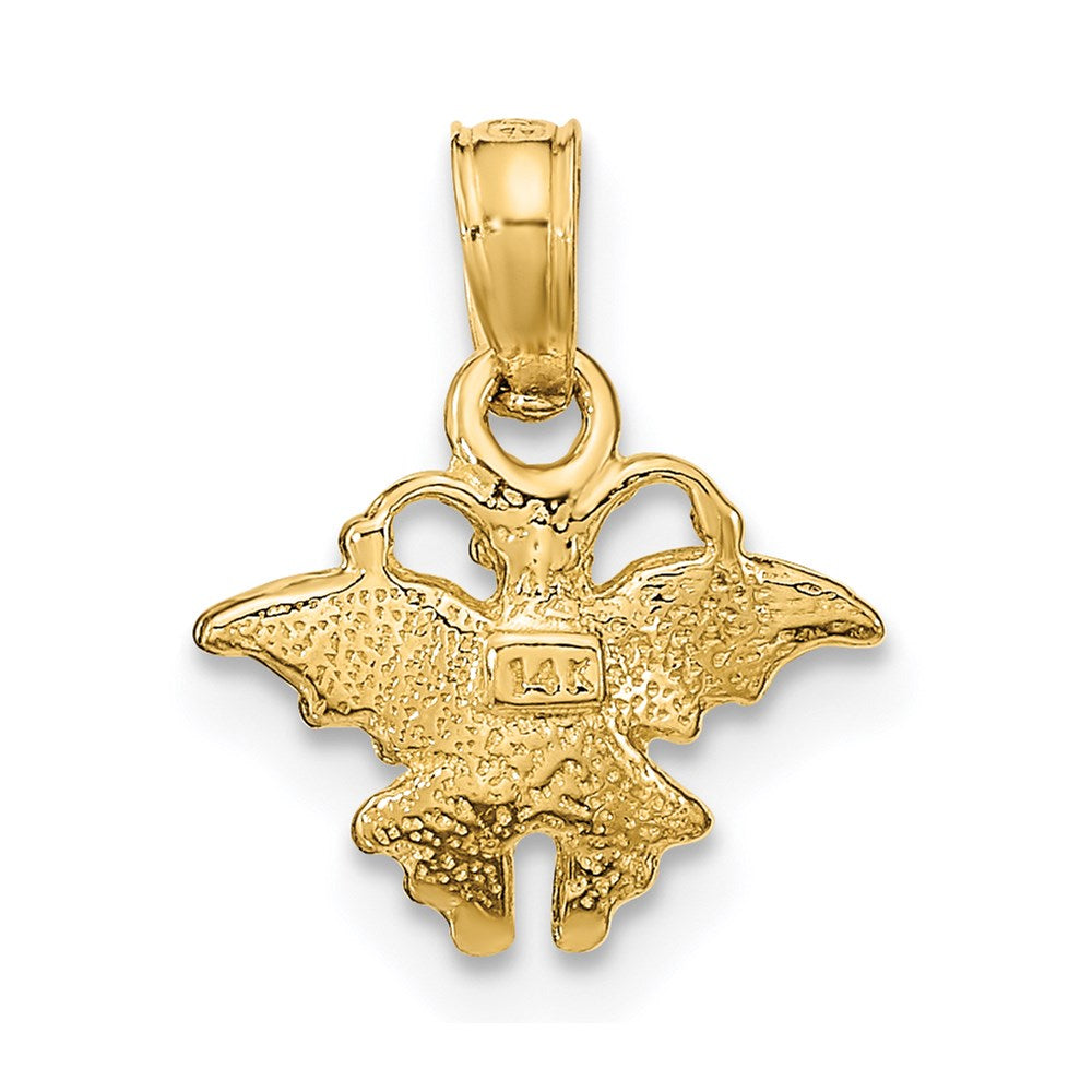 14K Gelbgold Strukturiert Mini Schmetterling Charm