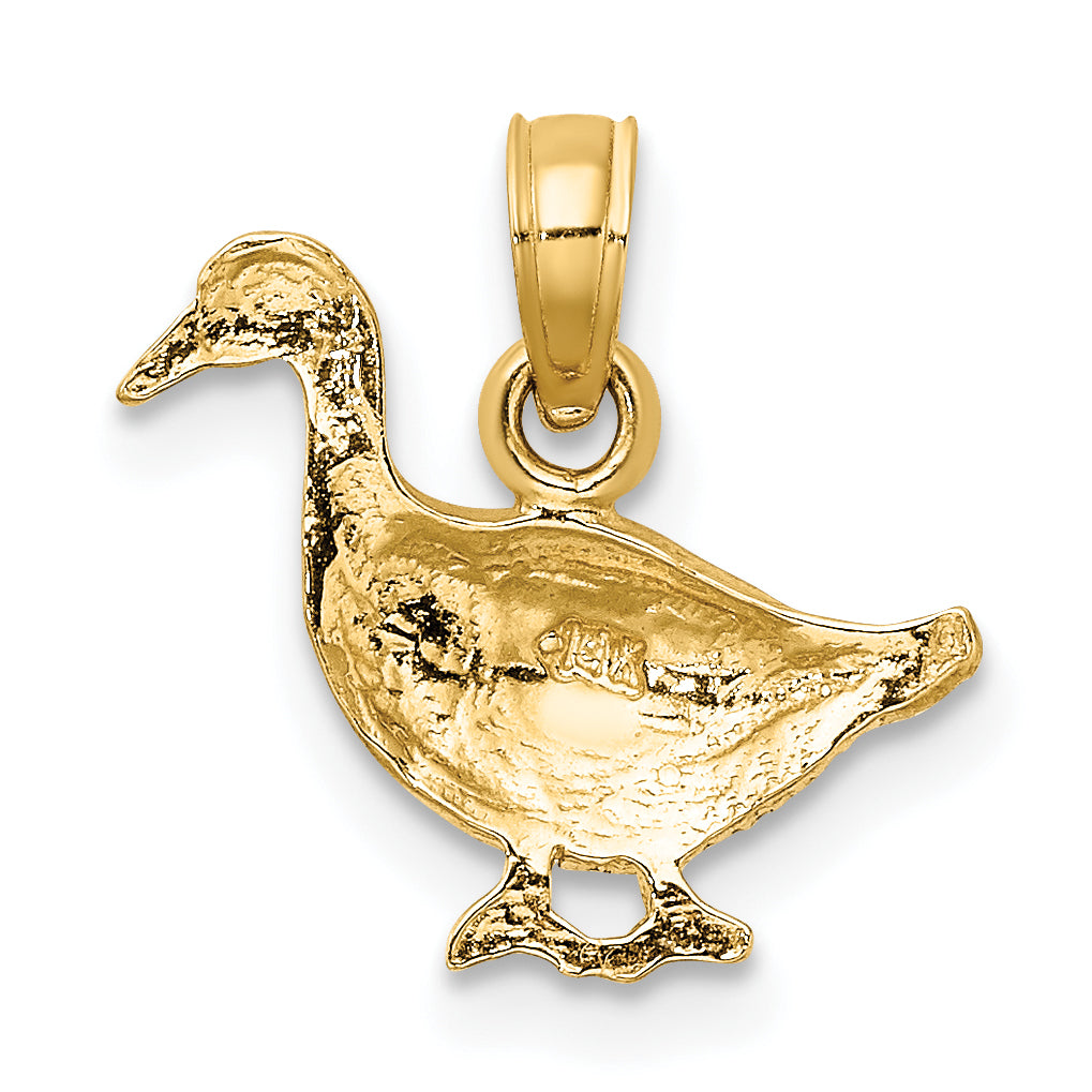 14K Gelbgold Goose Charm
