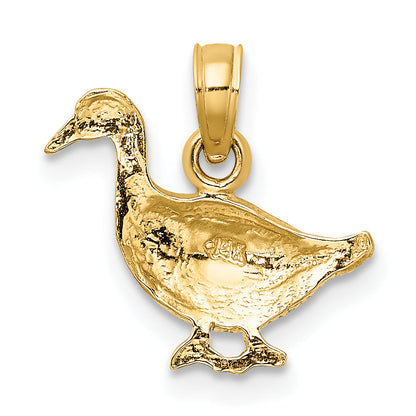 14K Gelbgold Goose Charm