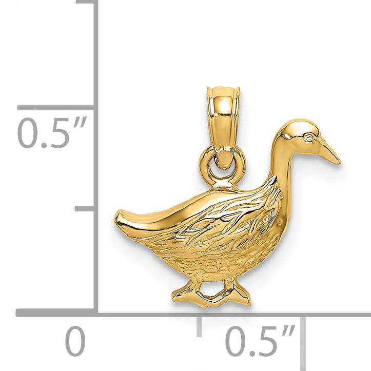 14K Gelbgold Goose Charm