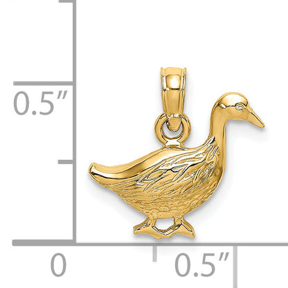 14K Gelbgold Goose Charm