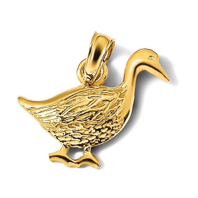14K Gelbgold Goose Charm