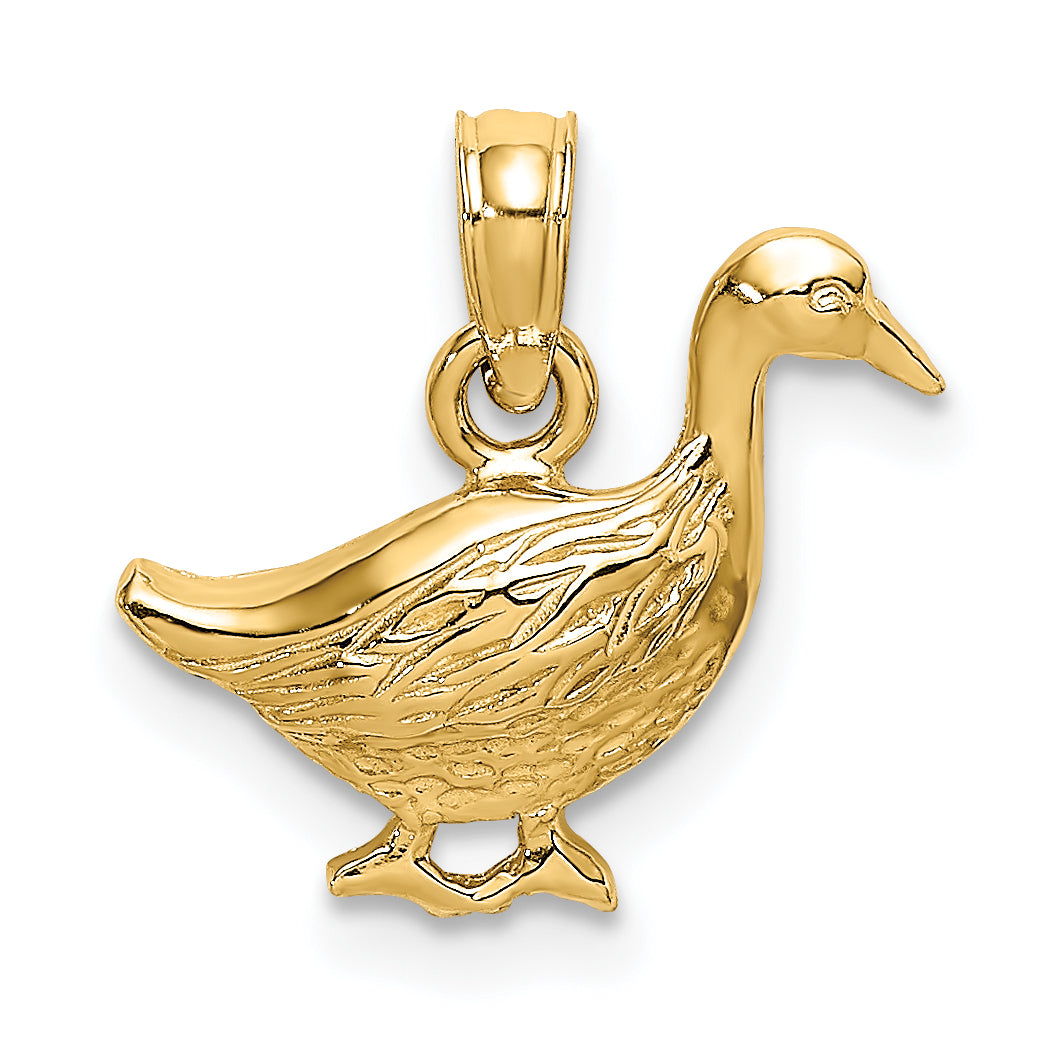 14K Gelbgold Goose Charm
