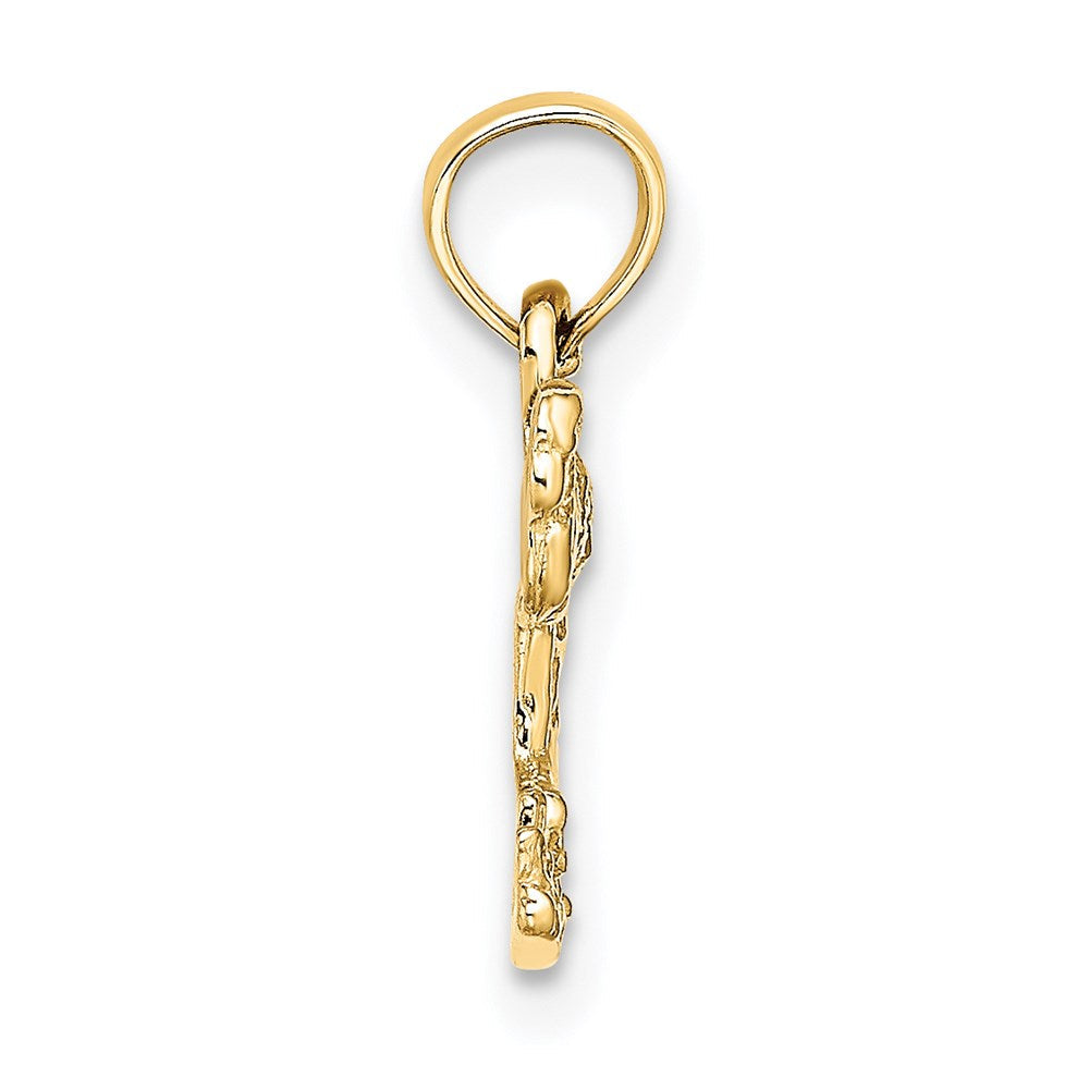 14K Gelbgold Mini Flamingo Charm