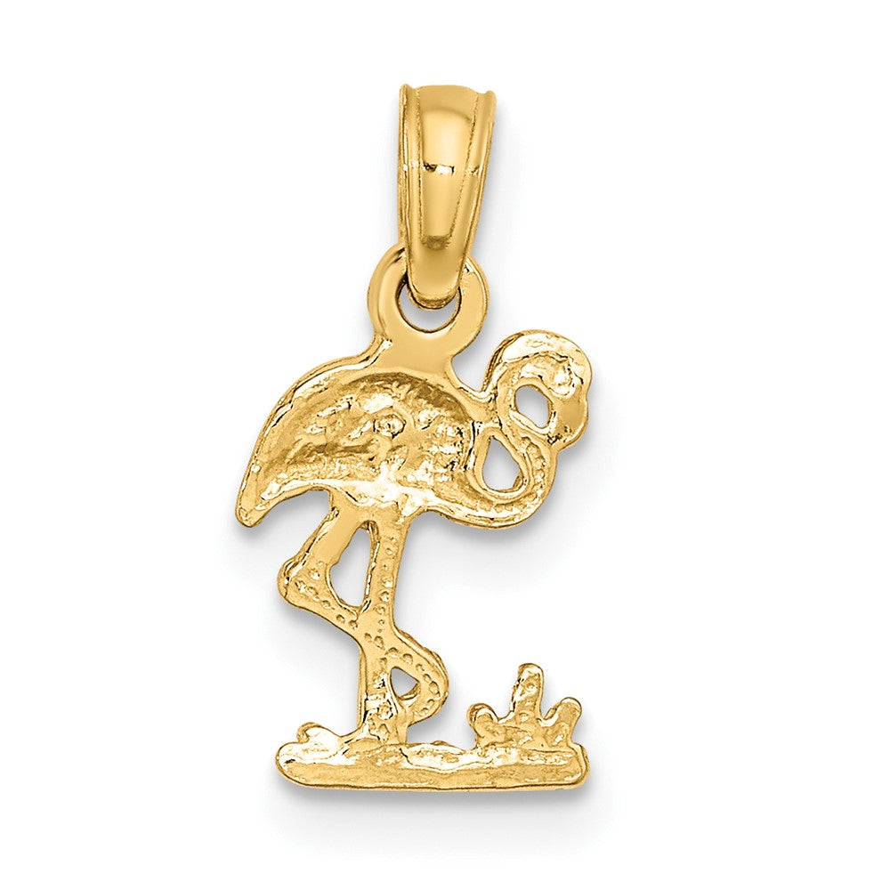 14K Gelbgold Mini Flamingo Charm