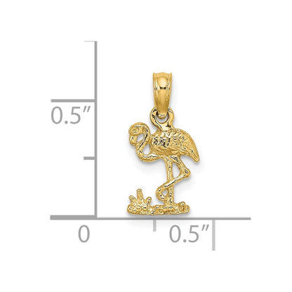 14K Gelbgold Mini Flamingo Charm
