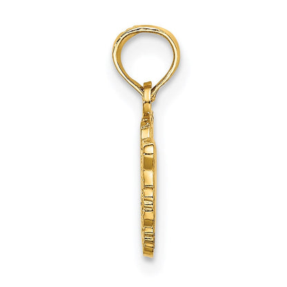 14K Gelbgold I Herz Tigers mit Tiger Kopf Charm