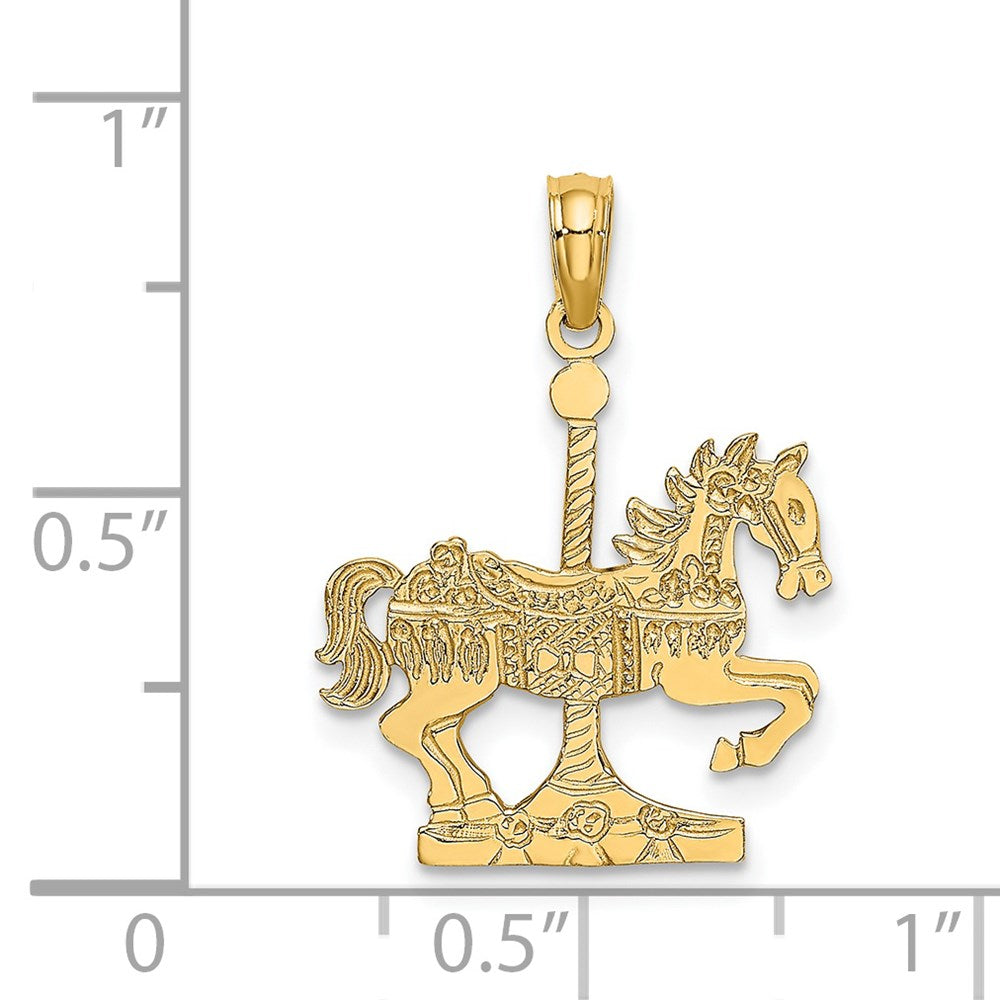 14K Gelbgold Carousel Pferd Charm