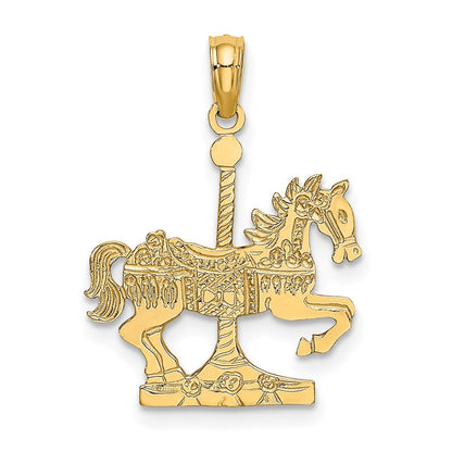 14K Gelbgold Carousel Pferd Charm