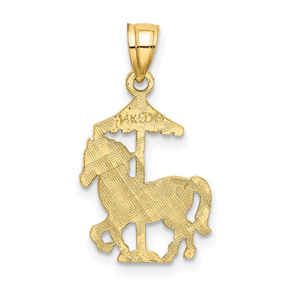 14K Gelbgold Carousel Pferd Charm