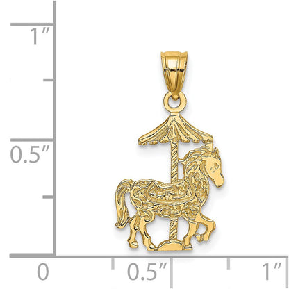 14K Gelbgold Carousel Pferd Charm