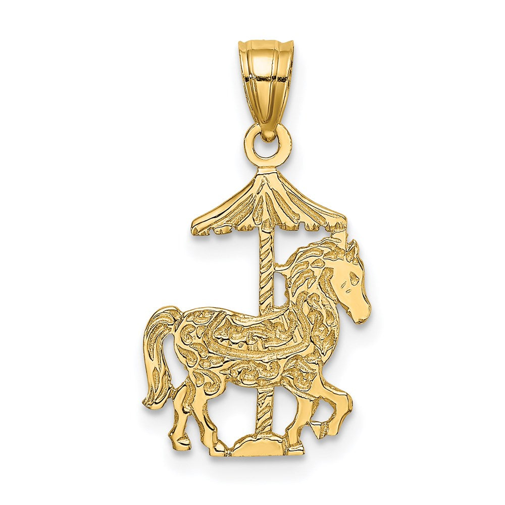 14K Gelbgold Carousel Pferd Charm