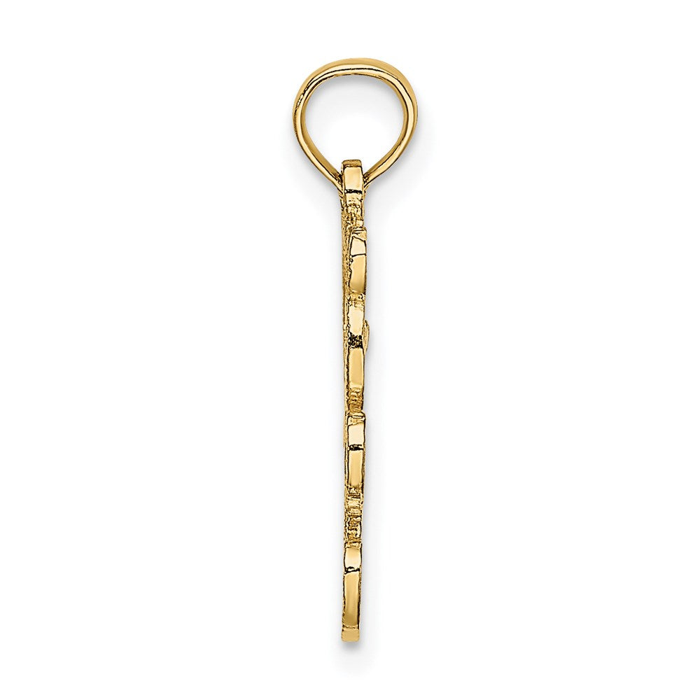14K Gelbgold Ausgeschnitten Teddy Bär Charm