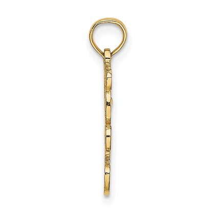 14K Gelbgold Ausgeschnitten Teddy Bär Charm