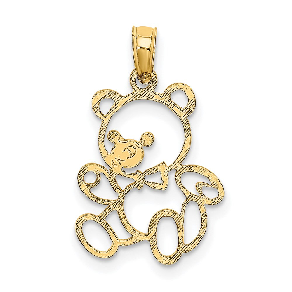14K Gelbgold Ausgeschnitten Teddy Bär Charm